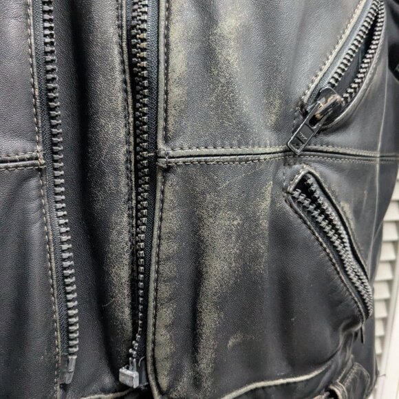 SOLDHein Gericke VTG AMF Harley Davidson Leather Cafe Racer Jacket 40 Thrashed - Picture 5 of 16